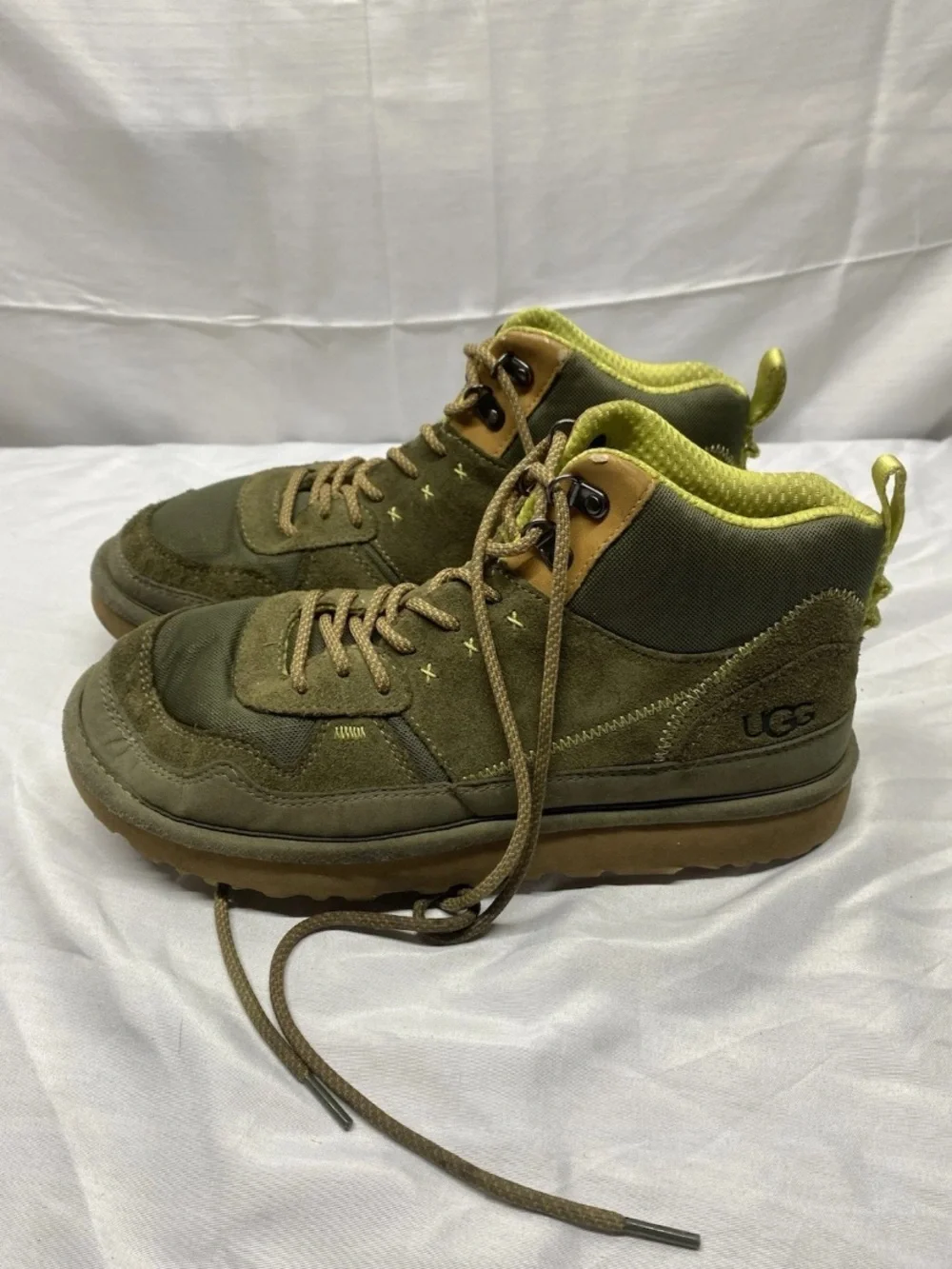 UGG Men's Olive Green and Lime High-Top Casual Boots